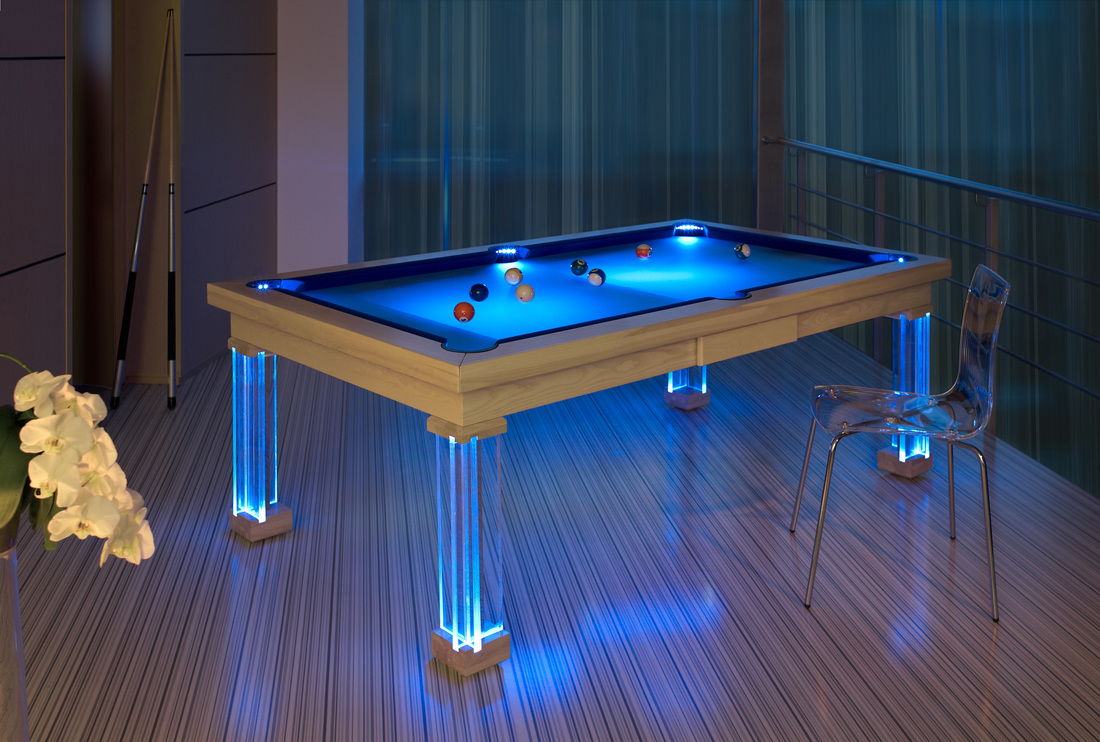 Stained Dining Room Pool Table