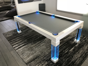 Neon Blue Dining Room Pool Table 