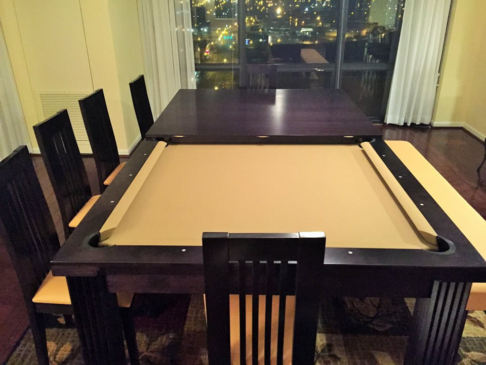 Billiard Table With Dining Top Hot, Dining Room Pool Table With Bench