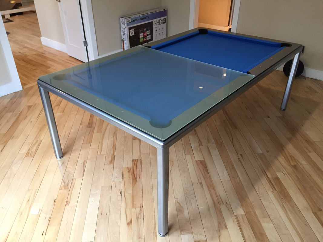 Blue Dining Room Pool Table